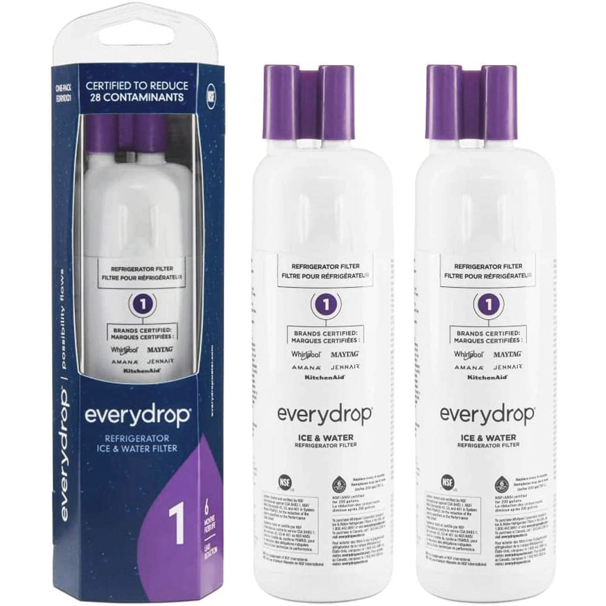 EDR1RXD1 water filter 1, W10295370A refrigerator water filter 1
