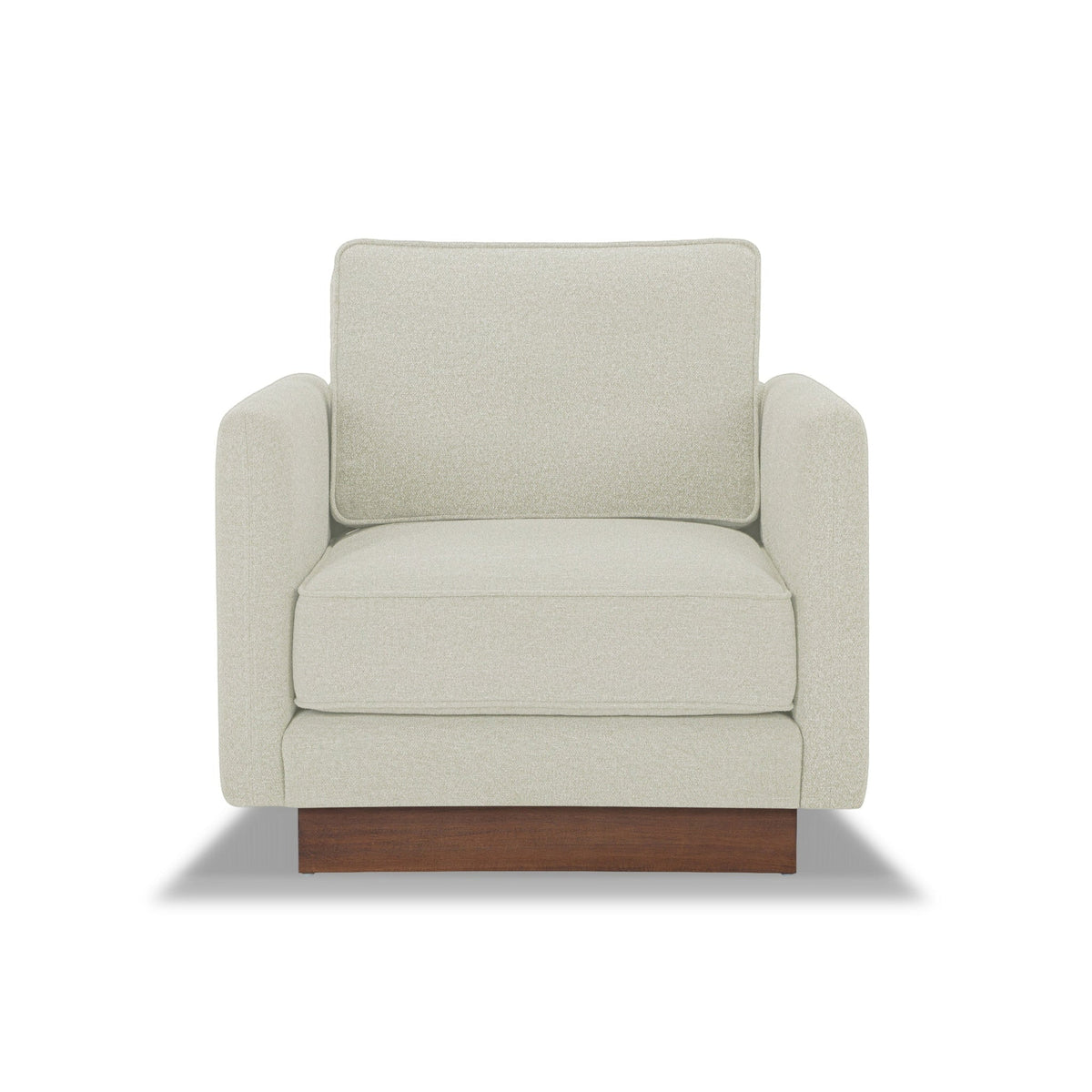 Highland Modern Accent Chair – Forest Green or Linen Upholstery with Walnut Legs