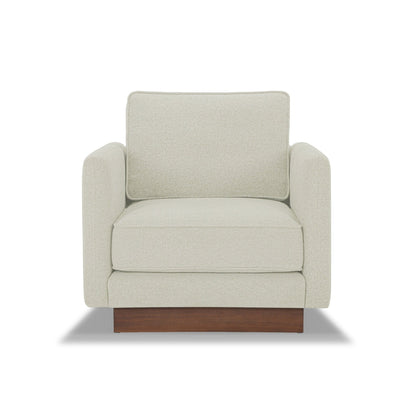 Highland Modern Accent Chair – Forest Green or Linen Upholstery with Walnut Legs