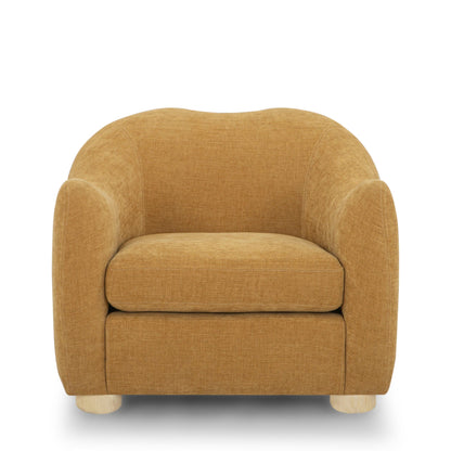 Joss Modern Mid-Century Armchair – 33" Square Lounge Chair in Toffee, Bone or Walnut