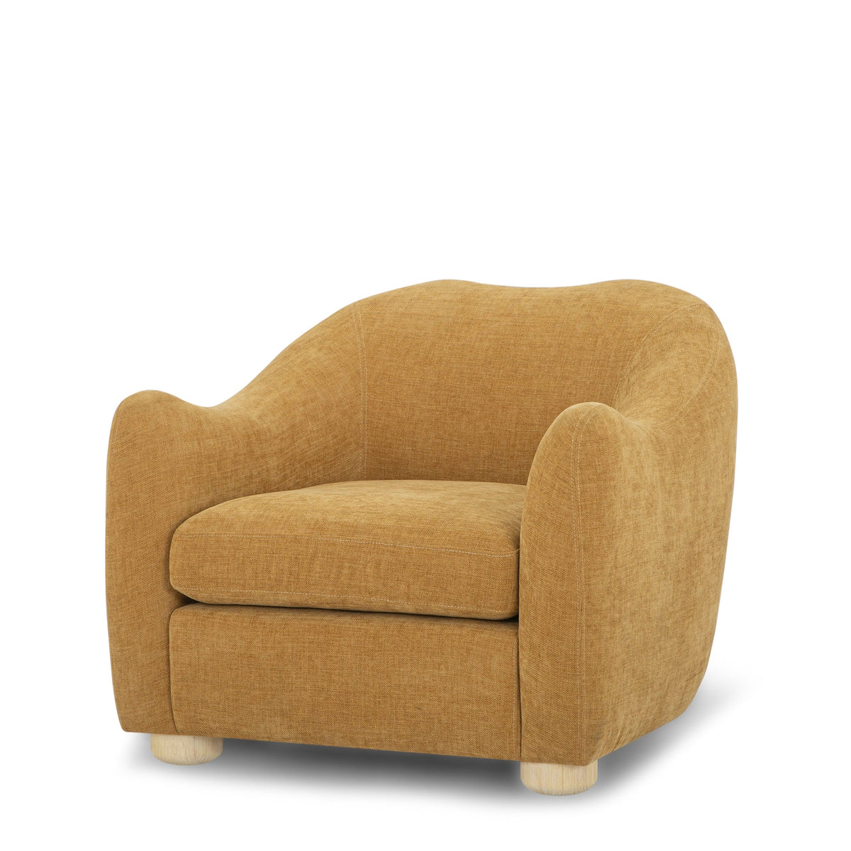 Joss Modern Mid-Century Armchair – 33" Square Lounge Chair in Toffee, Bone or Walnut