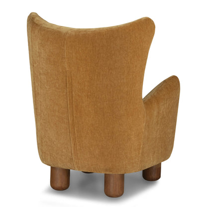Monroe Bouclé Wing Accent Chair – Compact Mid-Century Armchair with Wooden Legs