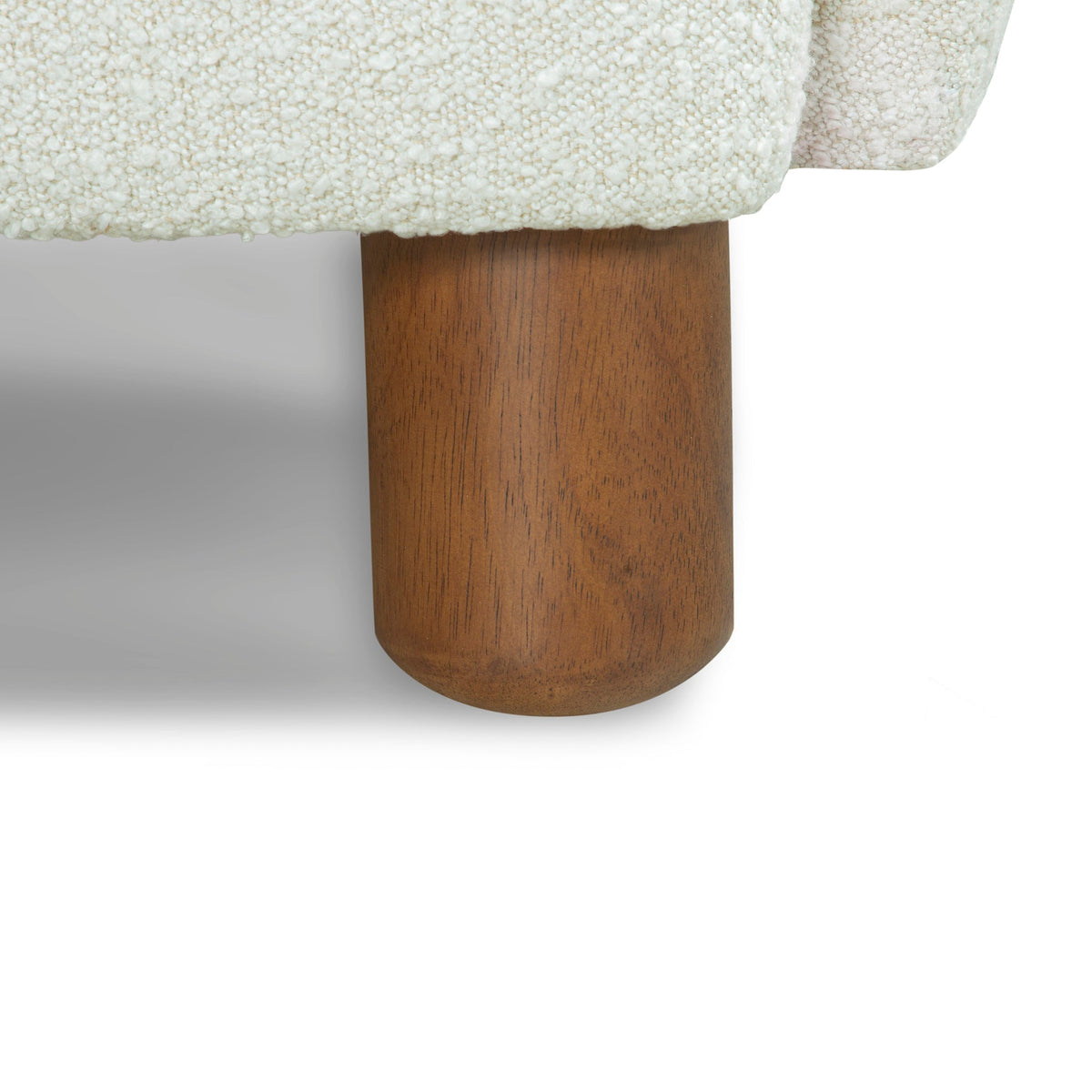 Monroe Bouclé Wing Accent Chair – Compact Mid-Century Armchair with Wooden Legs