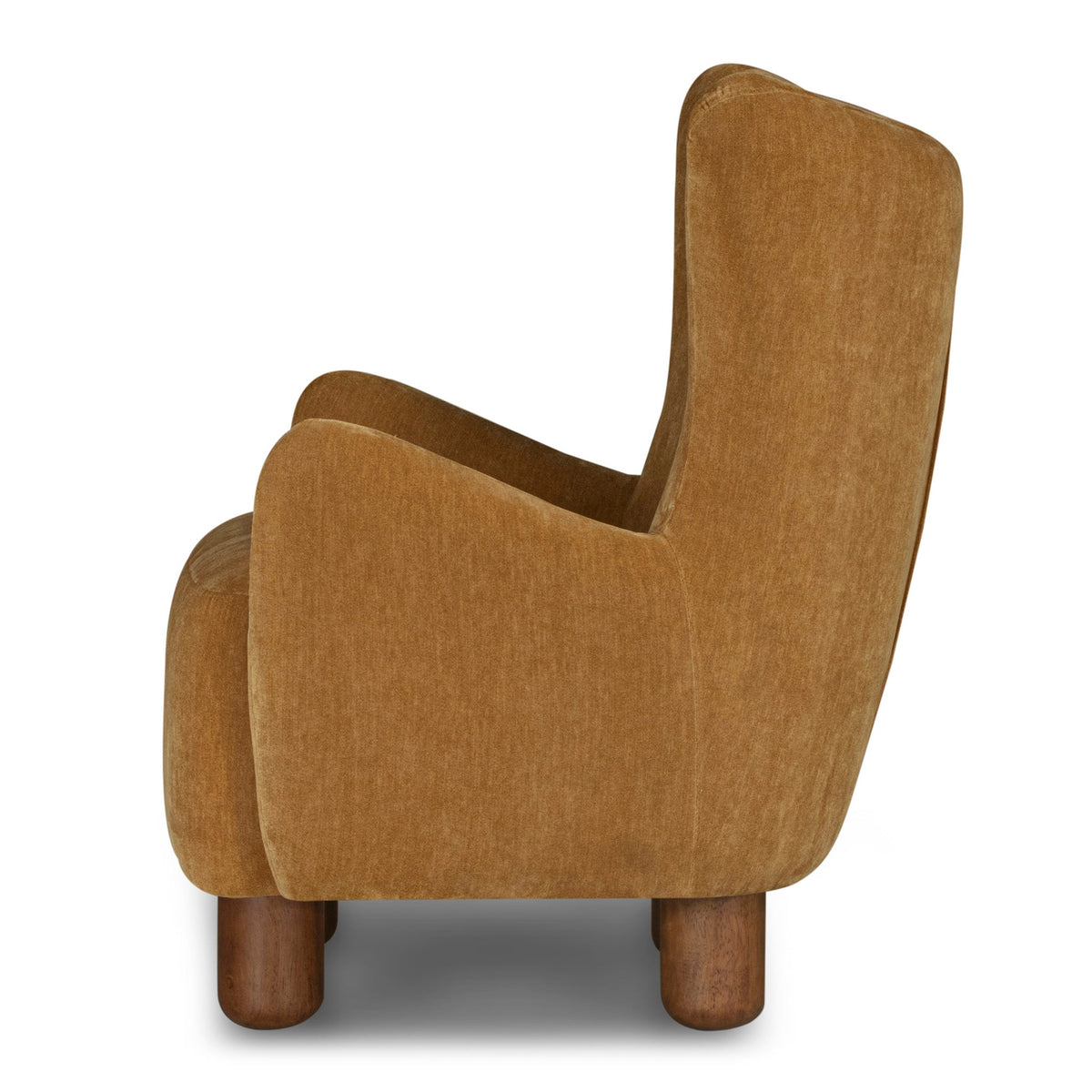 Monroe Bouclé Wing Accent Chair – Compact Mid-Century Armchair with Wooden Legs