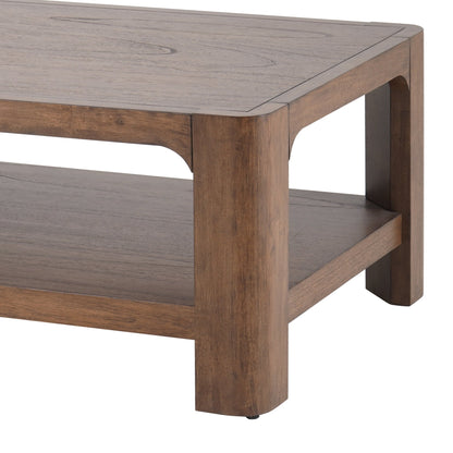 Trevin Rectangular Coffee Table with Open Shelf Storage – 48 Inch Wood-Look Living Room Table