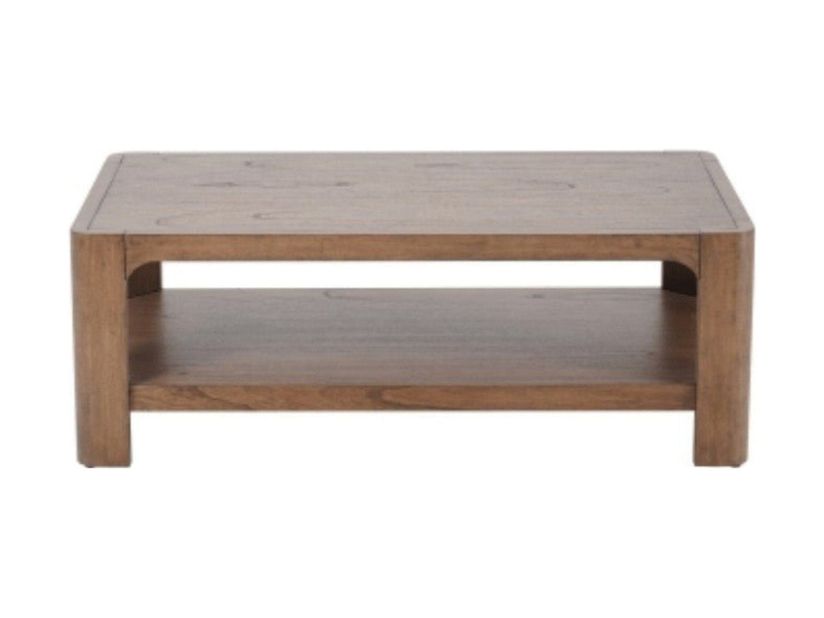 Trevin Rectangular Coffee Table with Open Shelf Storage – 48 Inch Wood-Look Living Room Table