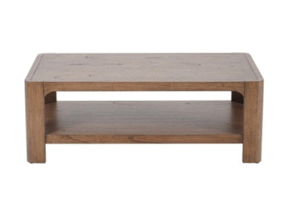 Trevin Rectangular Coffee Table with Open Shelf Storage – 48 Inch Wood-Look Living Room Table