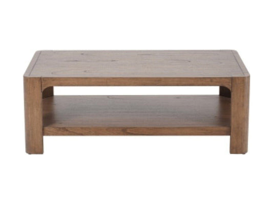 Trevin Rectangular Coffee Table with Open Shelf Storage – 48 Inch Wood-Look Living Room Table