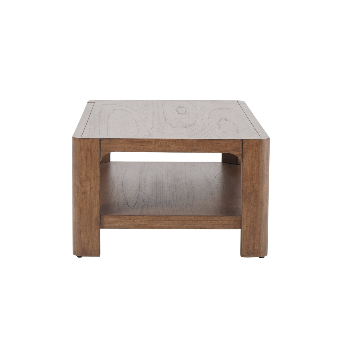 Trevin Rectangular Coffee Table with Open Shelf Storage – 48 Inch Wood-Look Living Room Table