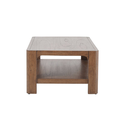 Trevin Rectangular Coffee Table with Open Shelf Storage – 48 Inch Wood-Look Living Room Table