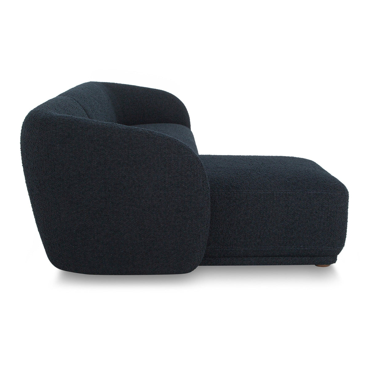 Finn Modern Chaise Sectional in Olana Black Bouclé