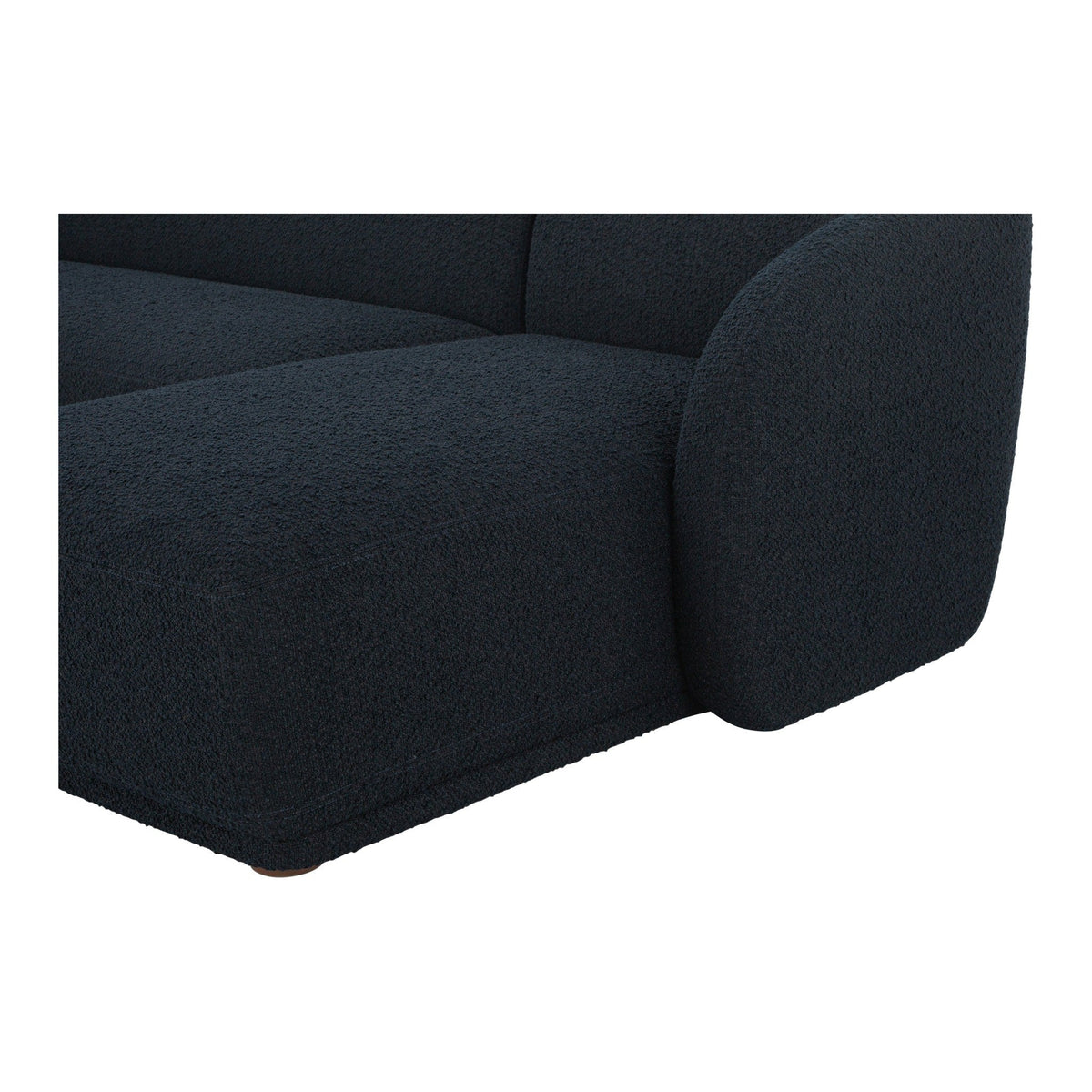 Finn Modern Chaise Sectional in Olana Black Bouclé