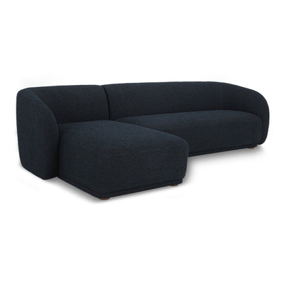 Finn Modern Chaise Sectional in Olana Black Bouclé