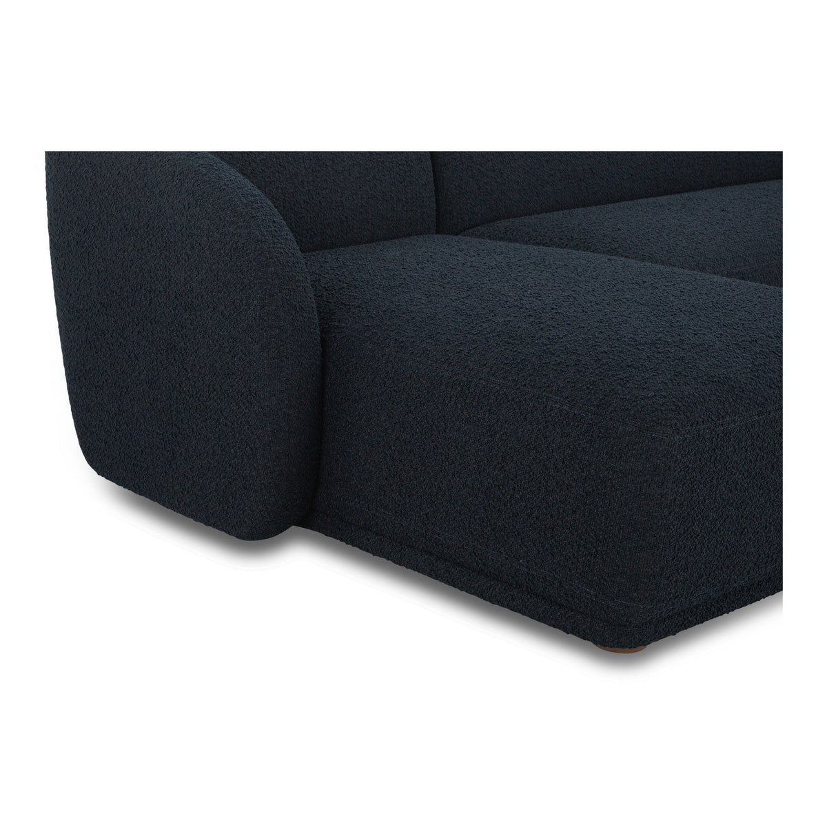 Finn Modern Chaise Sectional in Olana Black Bouclé