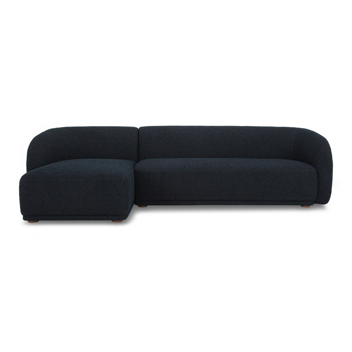 Finn Modern Chaise Sectional in Olana Black Bouclé