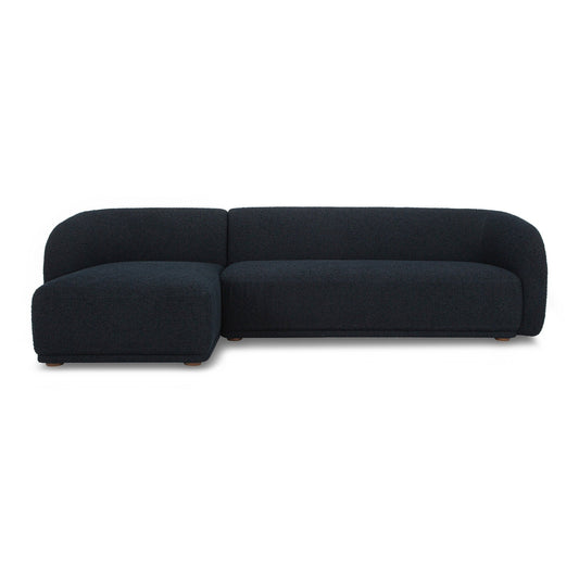 Finn Modern Chaise Sectional in Olana Black Bouclé
