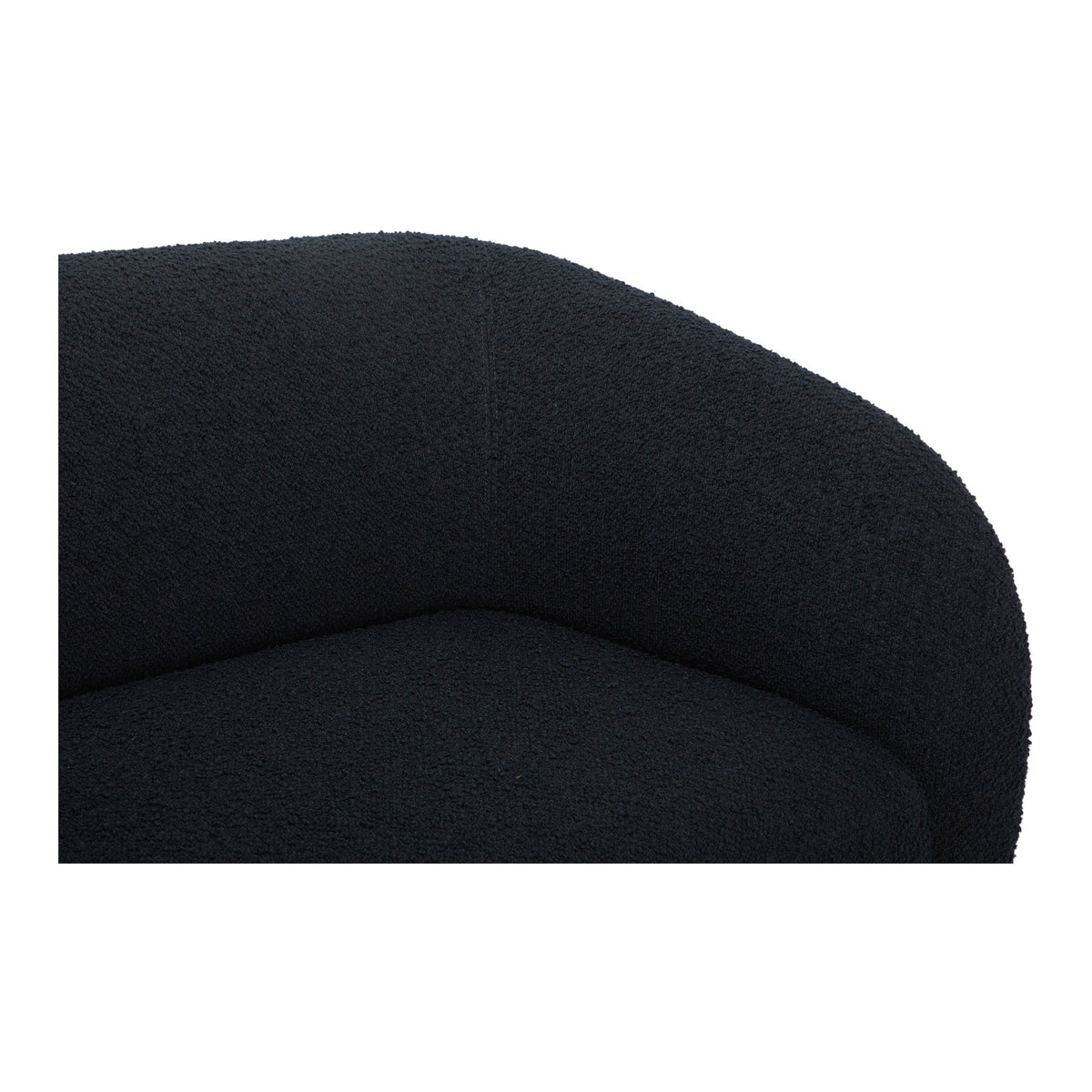 Finn Modern Chaise Sectional in Olana Black Bouclé