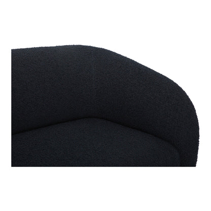 Finn Modern Chaise Sectional in Olana Black Bouclé